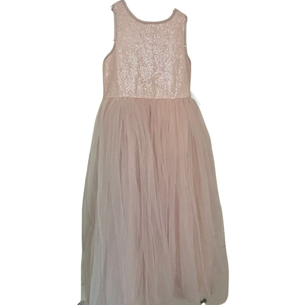NWT-Girls Formal Dress, Flower Girl/Jr Bridesmaid, Baby Pink, Sequins, Tulle, 12